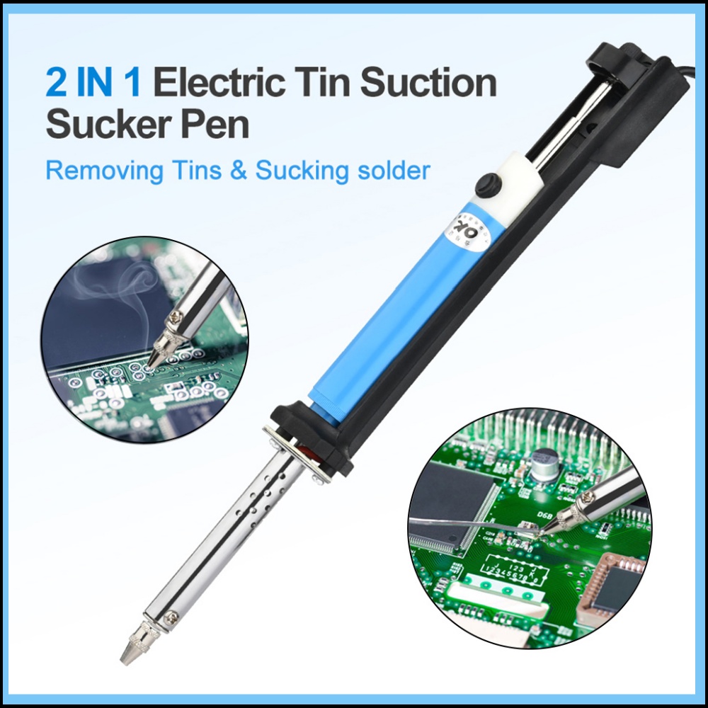 Desoldering Pump Solder - ปากกาดูดตะกั่วไฟฟ้า 2 in 1 พร้อมหัวแร้งบัดกรี AC