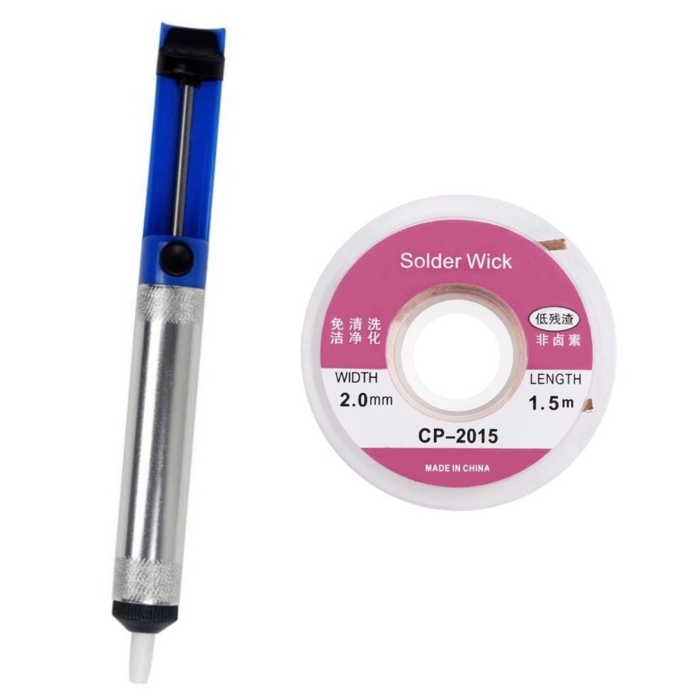 Desoldering Pump Solder - อลูมิเนียม Desoldering ปั๊มสูญญากาศดีบุกปากกา Desoldering ตาข่าย Braid