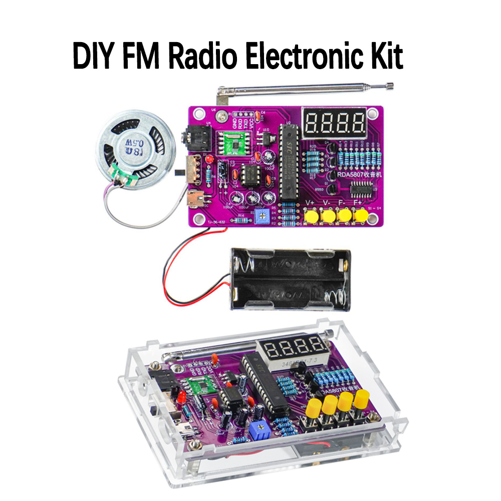 Diy Electronics Radio - DIY วิทยุ FM ชุดอิเล็กทรอนิกส์ 87-108MHz ปรับความถี่ได้