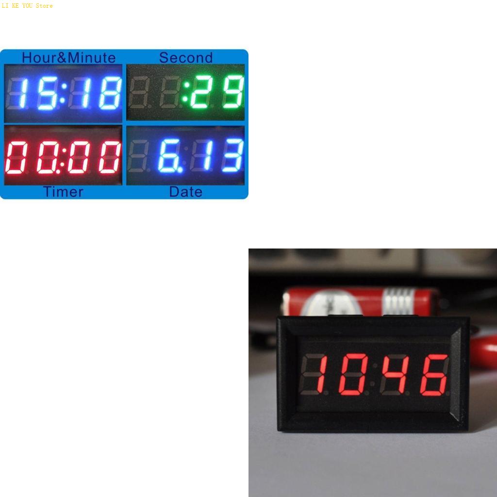Diy Motorcycle Electronics - W3JE นาฬิกาดิจิตอลนาฬิกาอิเล็กทรอนิกส์ LED ดิจิตอลจอแสดงผล 24 ชั่วโมงระบบ