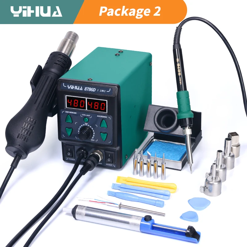 Diy Electronics Organizer - YIHUA 8786D หัวแร้ง Hot Air สถานีบัดกรี