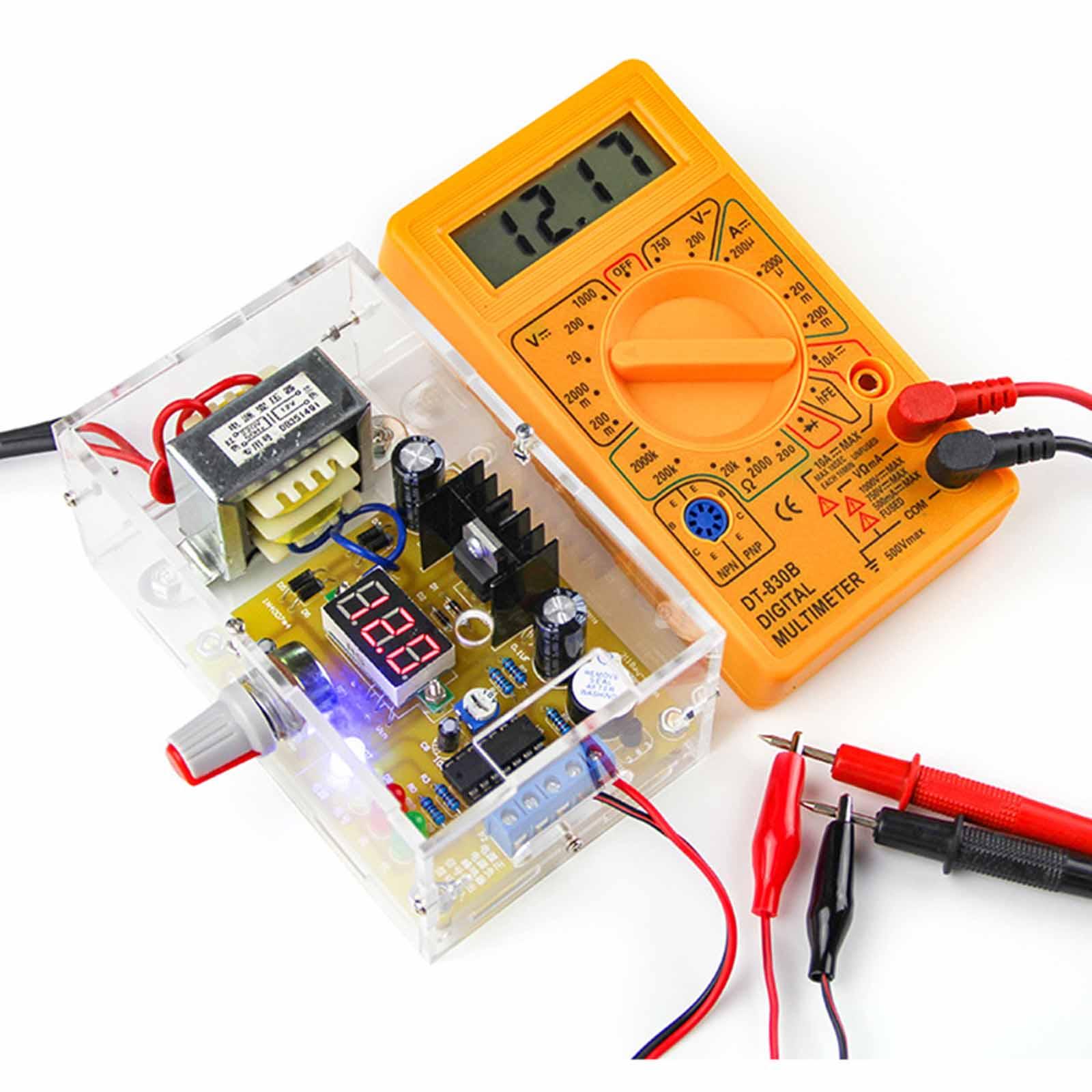 Diy Electronics Course - โมดูลจ่ายไฟ บอร์ดควบคุมแรงดันไฟฟ้าแบบปรับได้ DIY LM317 ชุดอุปกรณ์สำหรับผู้ที่ชื่นชอบงานอิเล็กทรอนิกส์และหลักสูตรฝึกปฏิบัติ