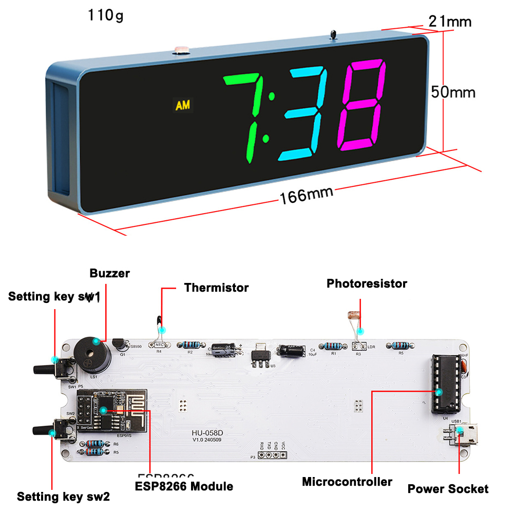 ESP8266 IOT ชุดนาฬิกา WiFi สีส - Diy Electronics Gadget บทวิจารณ์และราคา