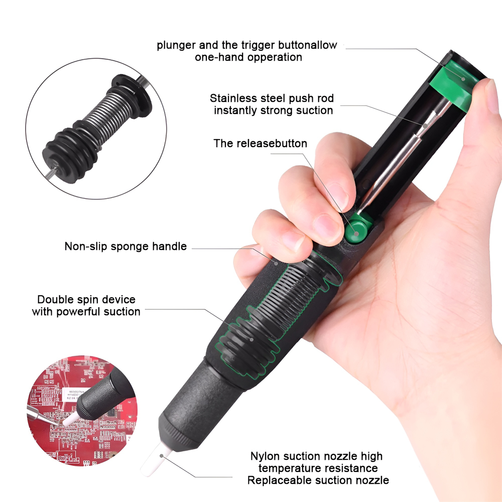 เครื่องปั๊มโลหะบัดกรีปืนดูดตะก - Desoldering Pump Solder บทวิจารณ์และราคา