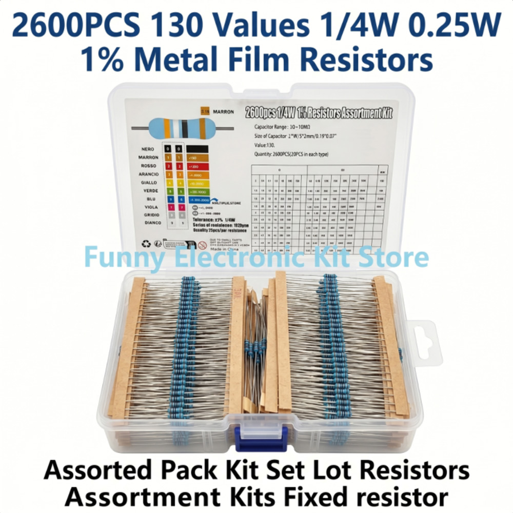 ตัวต้านทานฟิล์มโลหะ 2600 ชิ้น  - Diy Electronics Gadget บทวิจารณ์และราคา