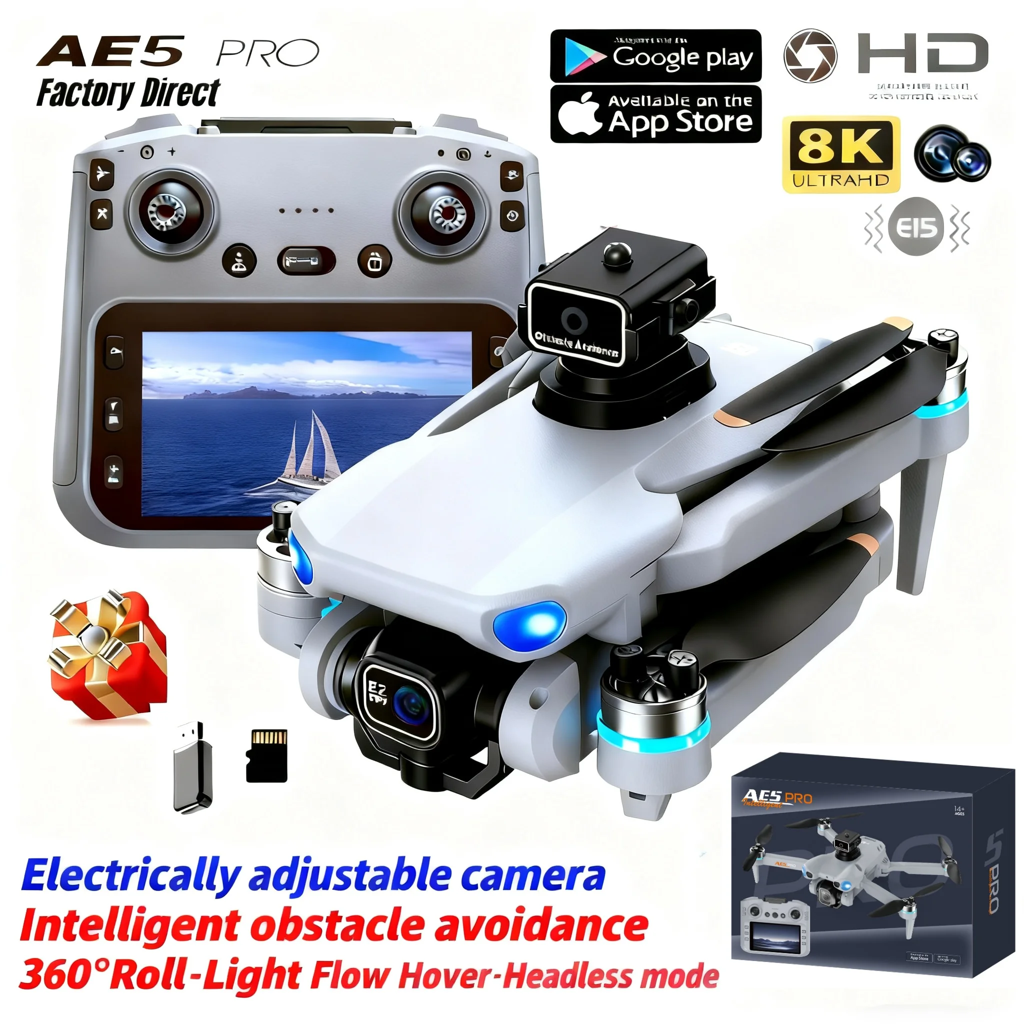 โดรน AE5 Pro 8K HD หน้าจอ 4.5  - Diy Drone Electronics Kit บทวิจารณ์และราคา