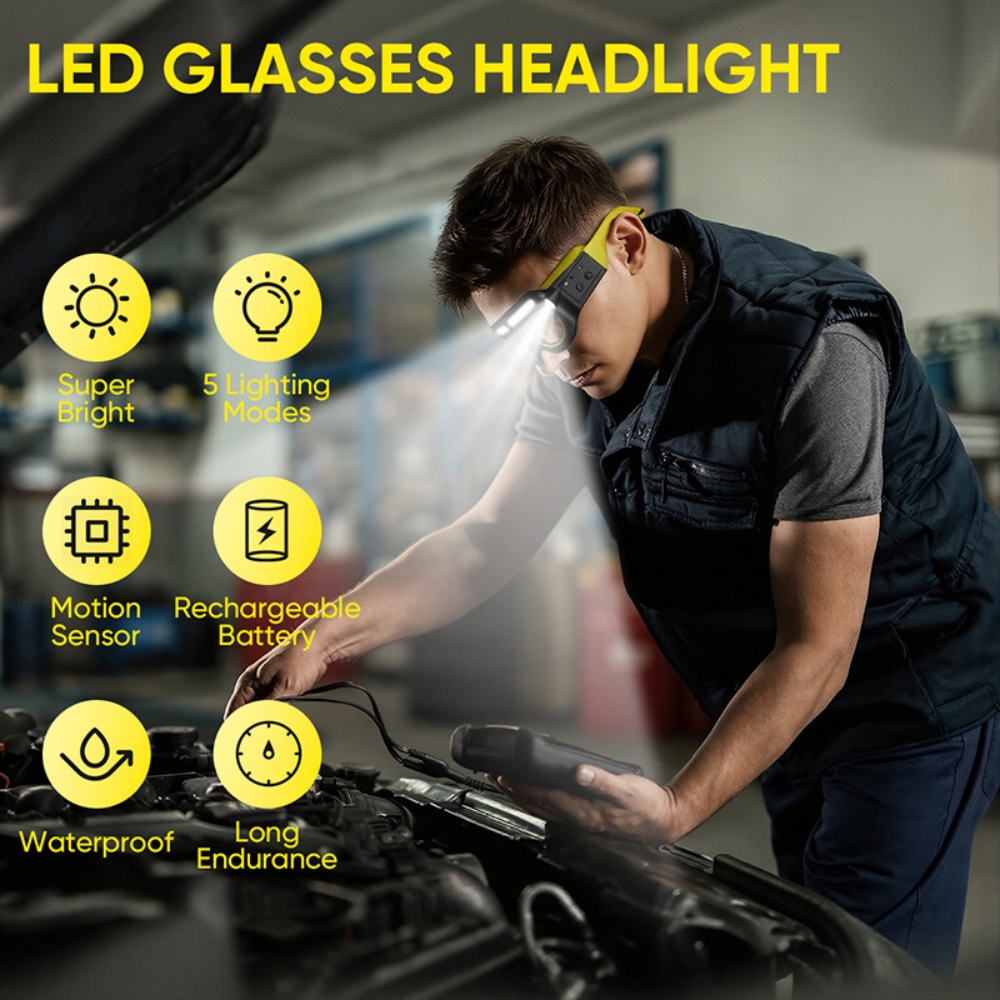 แว่นตาไฟหน้า LED แบบชาร์จไฟได้ - Ldr Light Sensor บทวิจารณ์และราคา